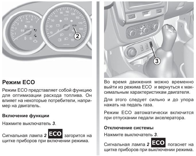 Режим eco в автомобиле