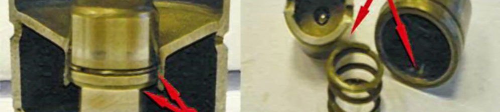 Износ гидрокомпенсаторов показан стрелкой