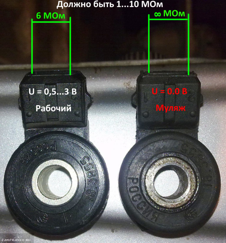 Признаки поломки датчика детонации