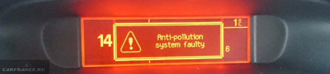 Antipollution system faulty citroen