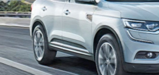 Рено Колеос 2018 модельного года вид спереди белый кузов