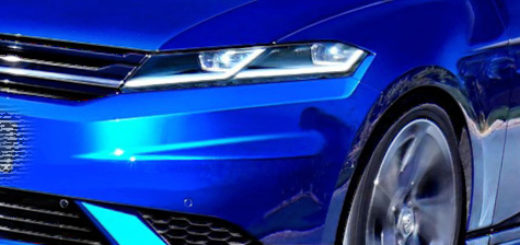 Вид спереди синий Гольф Фольксваген 2018 модельного года