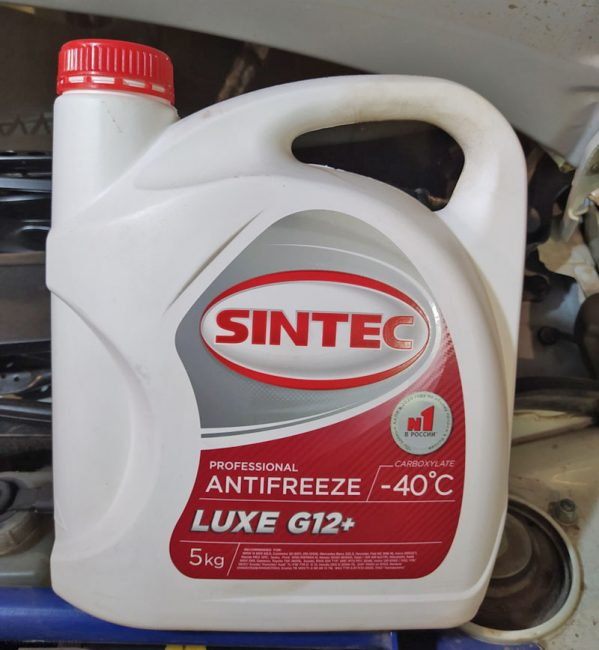 Охлаждающая жидкость G12+ SINTEC 5 литров